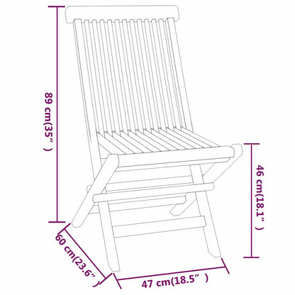 vidaXL Garden Dining Set | Teak | Solid teak wood | Compact | Foldable