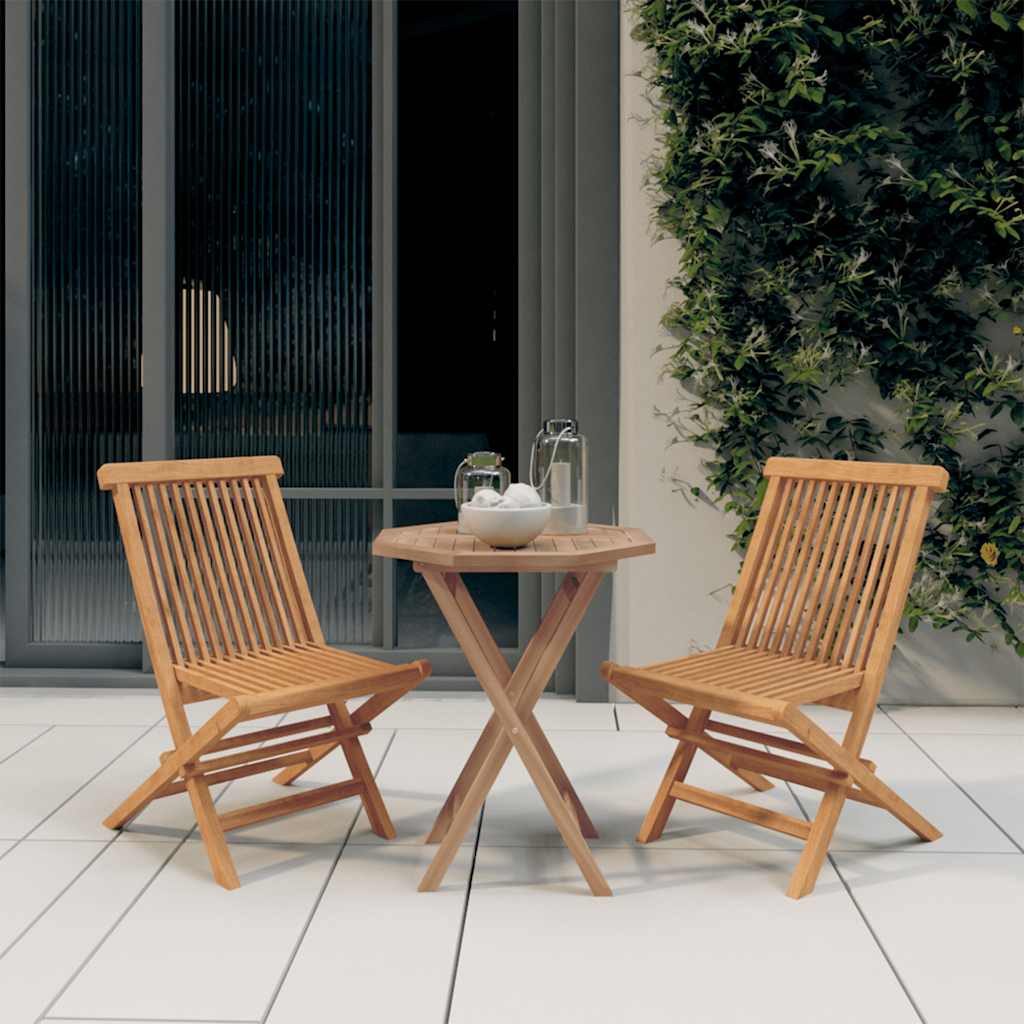vidaXL Garden Dining Set | Teak | Solid teak wood | Compact | Foldable