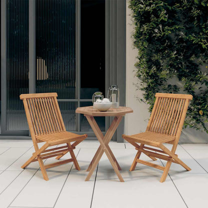 vidaXL Garden Dining Set | Teak | Solid teak wood | Compact | Foldable
