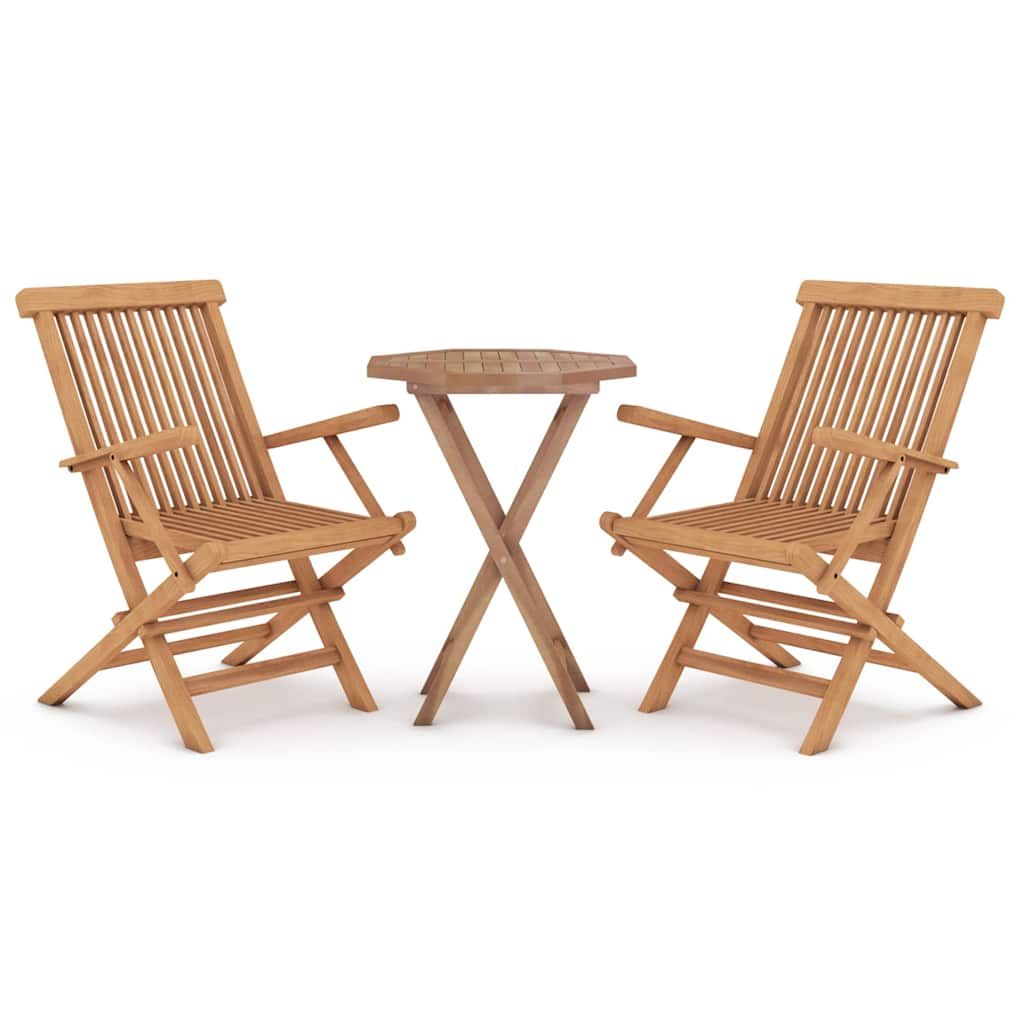 vidaXL 3 Piece Garden Dining Set Solid Wood Teak