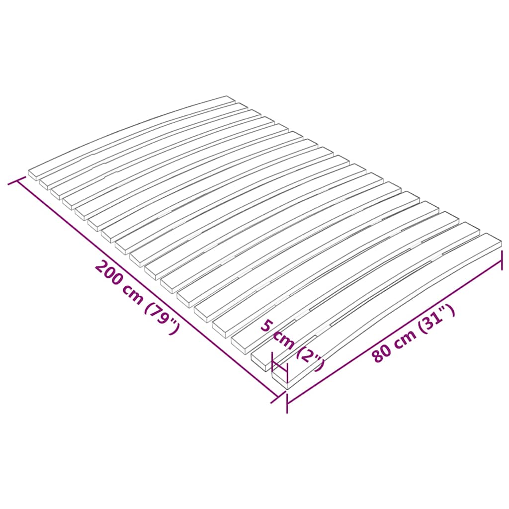 vidaXL Bed Slats Replacement with 17 Slats 80x200 cm