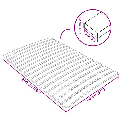 vidaXL Bed Slats Replacement with 17 Slats 80x200 cm