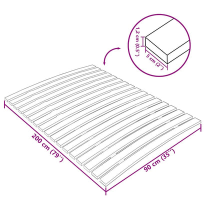 vidaXL Bed Slats Replacement with 17 Slats 90x200 cm