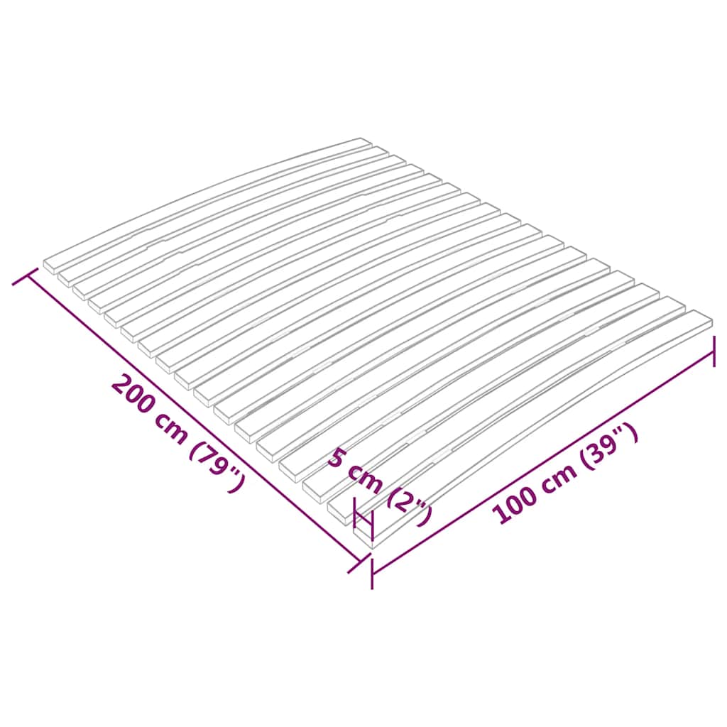 vidaXL Bed Slats Replacement with 17 Slats 100x200 cm