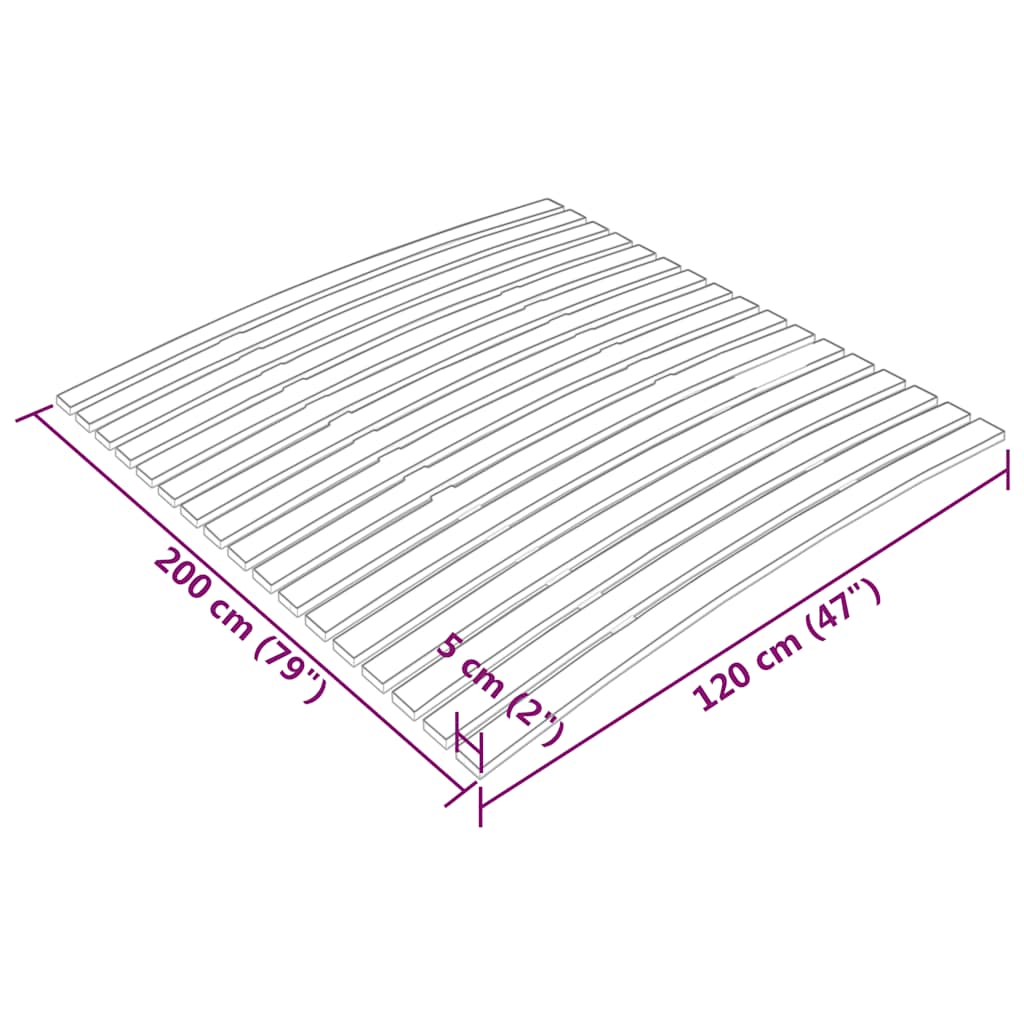 vidaXL Bed Slats Replacement with 17 Slats 120x200 cm