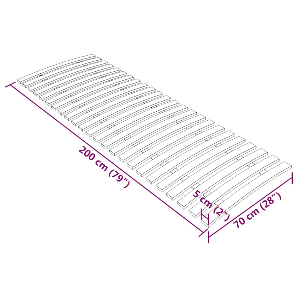 vidaXL Bed Slats Replacement with 24 Slats 70x200 cm