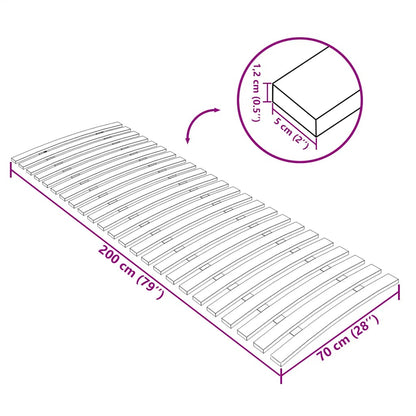 vidaXL Bed Slats Replacement with 24 Slats 70x200 cm