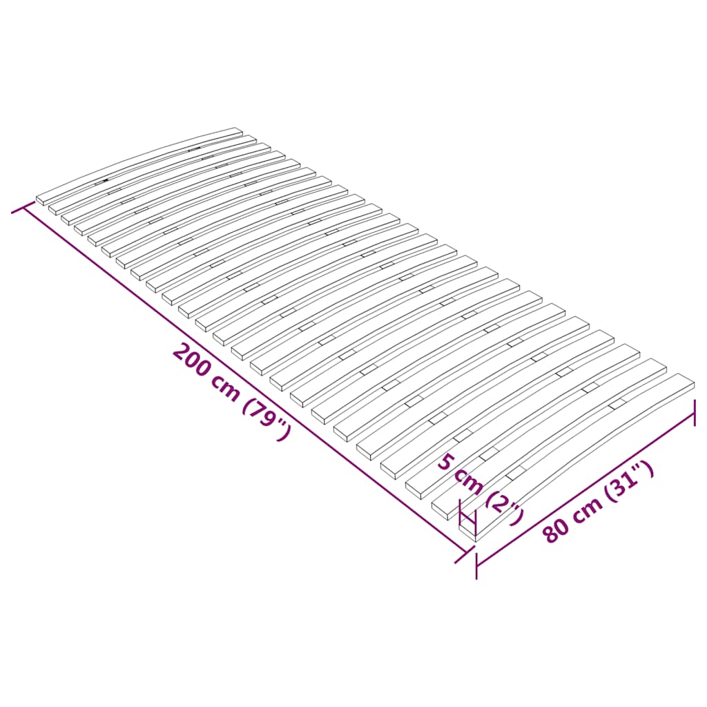 vidaXL Bed Slats Replacement with 24 Slats 80x200 cm