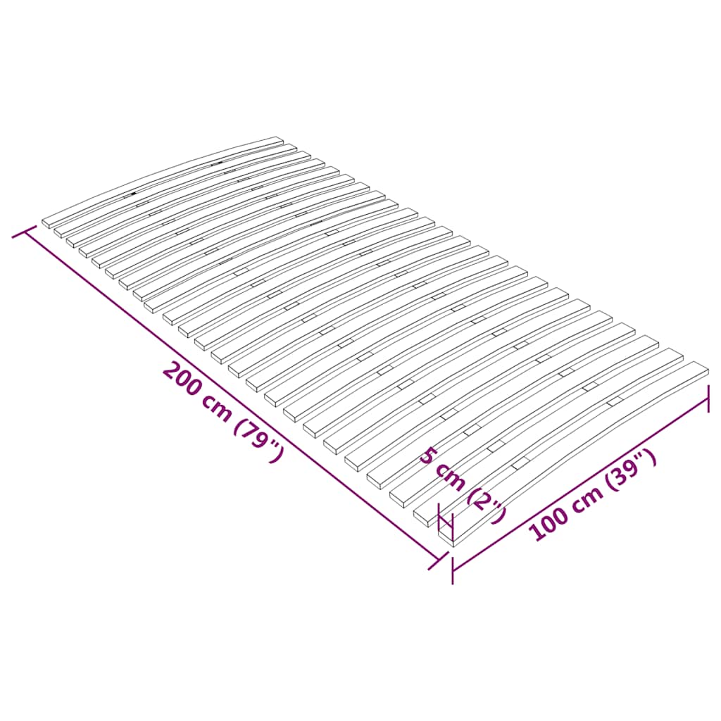 vidaXL Bed Slats Replacement with 24 Slats 100x200 cm