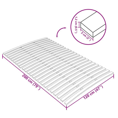 vidaXL Bed Slats Replacement with 24 Slats 120x200 cm