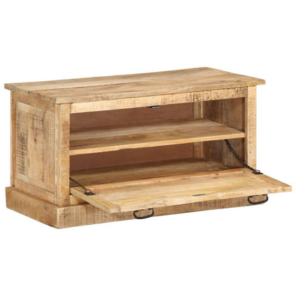 vidaXL Shoe Storage Bench | Natural Wood | Solid Mango Wood | Medium