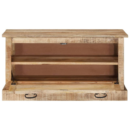 vidaXL Shoe Storage Bench | Natural Wood | Solid Mango Wood | Medium
