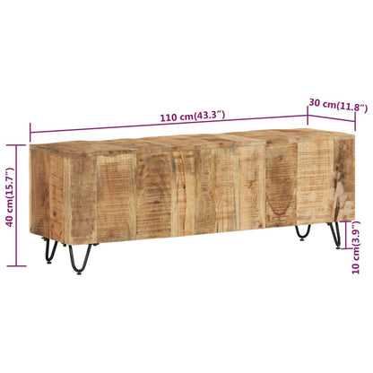 vidaXL TV Cabinet 110x30x40 cm Solid Wood Mango