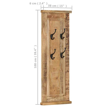 337853 vidaXL Coat Racks 2 pcs Solid Wood Mango 38x100 cm