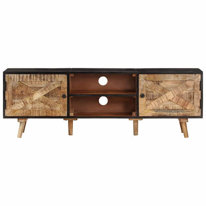 338420 vidaXL TV Cabinet 140x30x46 cm Rough Mango Wood and Solid Acacia Wood