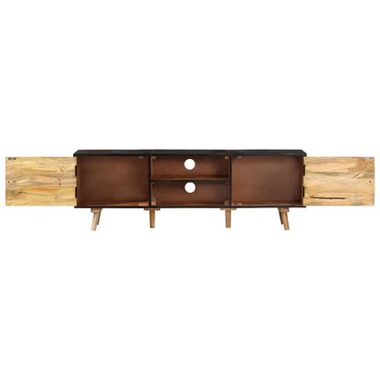 338420 vidaXL TV Cabinet 140x30x46 cm Rough Mango Wood and Solid Acacia Wood