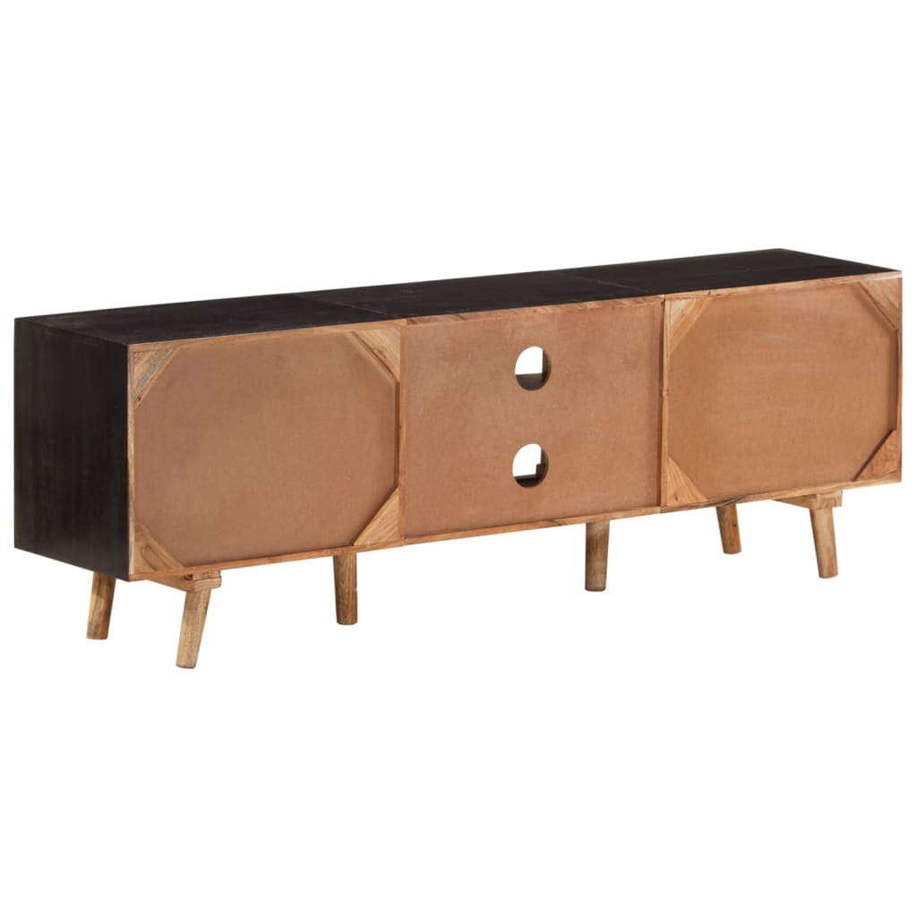338420 vidaXL TV Cabinet 140x30x46 cm Rough Mango Wood and Solid Acacia Wood