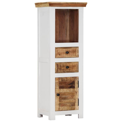vidaXL Highboard Brown&White 40x30x110 cm Solid Wood Mango and Acacia