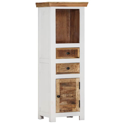 vidaXL Highboard Brown&White 40x30x110 cm Solid Wood Mango and Acacia