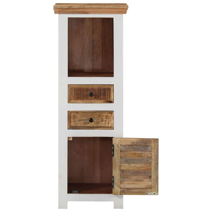 vidaXL Highboard Brown&White 40x30x110 cm Solid Wood Mango and Acacia