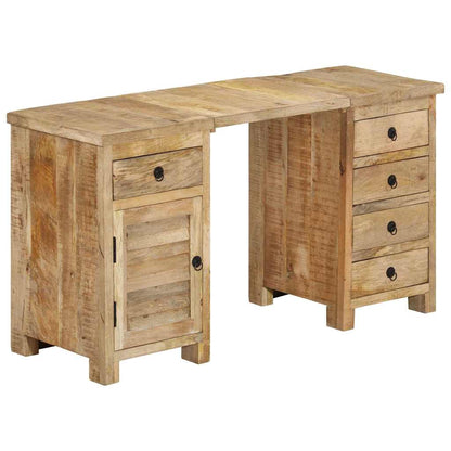 338209 vidaXL Pedestal Desk Solid Wood Mango 140x50x77 cm