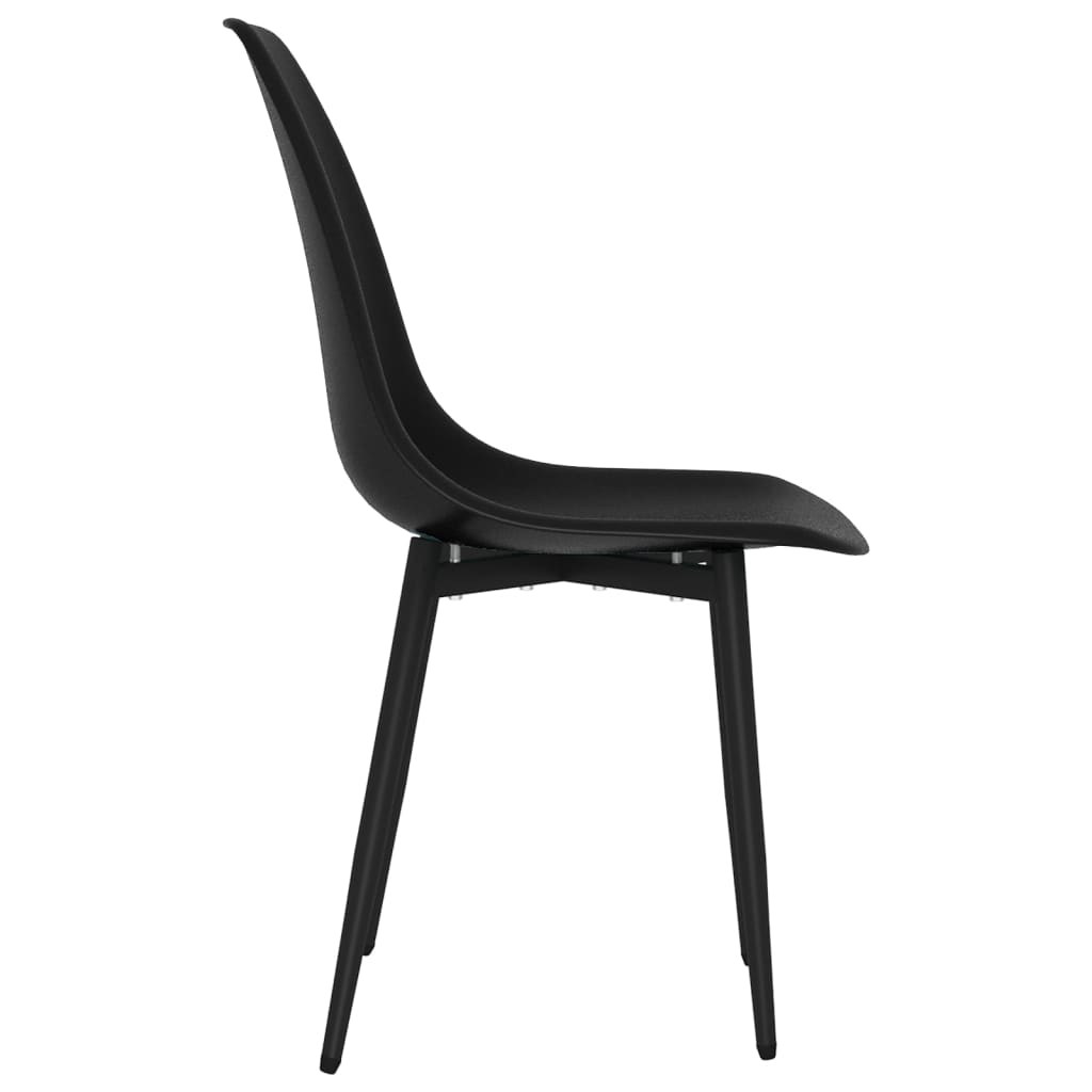 vidaXL Dining Chairs 6 pcs Black PP