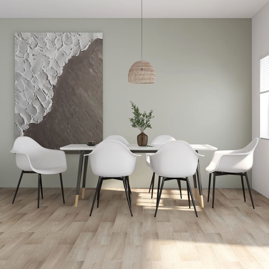 vidaXL Dining Chairs 6 pcs White PP