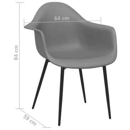 vidaXL Dining Chairs 6 pcs Grey PP