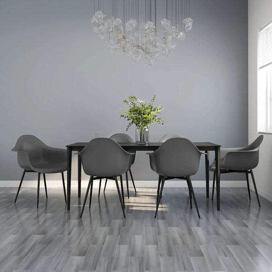 vidaXL Dining Chairs 6 pcs Grey PP