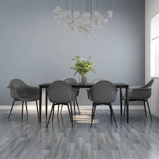 vidaXL Dining Chairs 6 pcs Grey PP