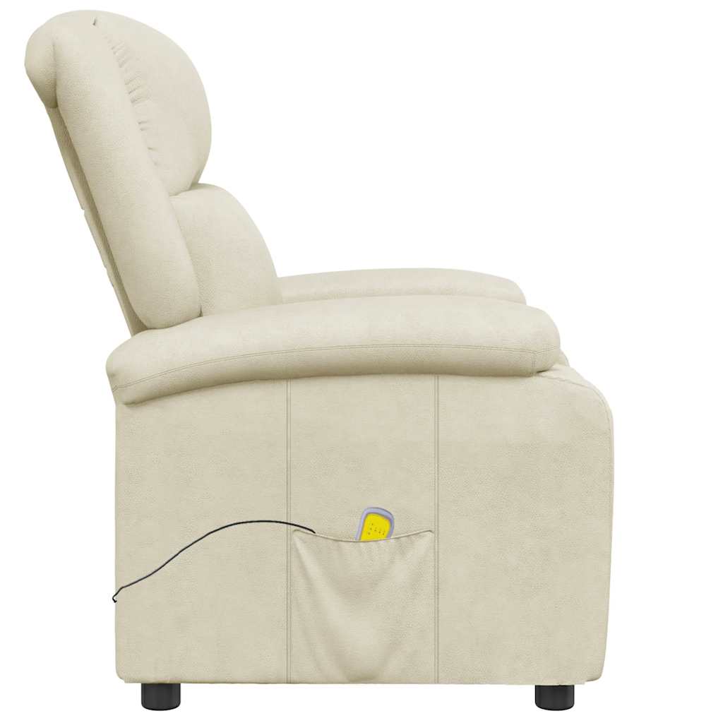 vidaXL Massage Chair Cream White Faux Leather