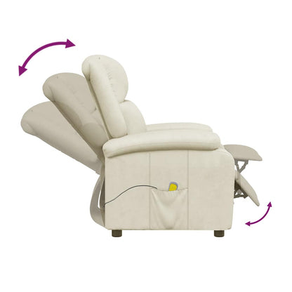 vidaXL Massage Chair Cream White Faux Leather