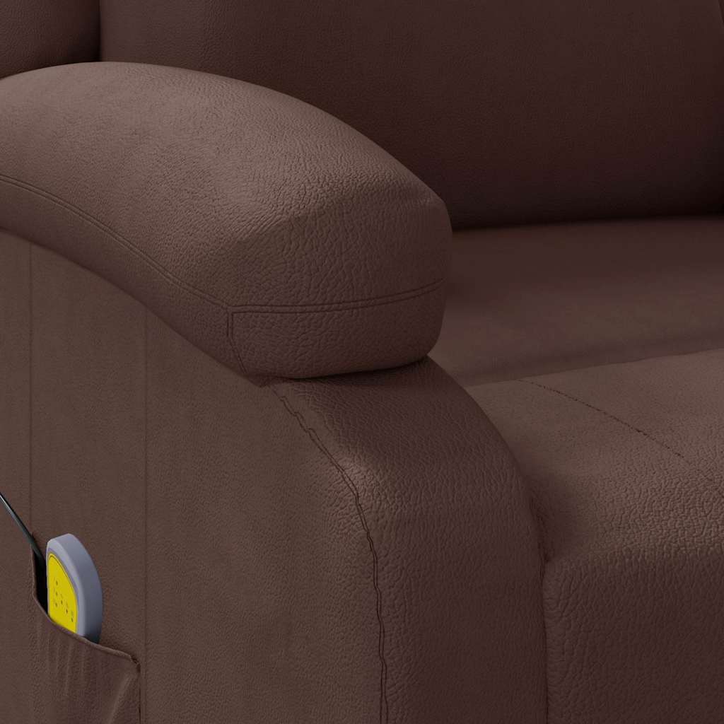 vidaXL Massage Chair Brown Faux Leather