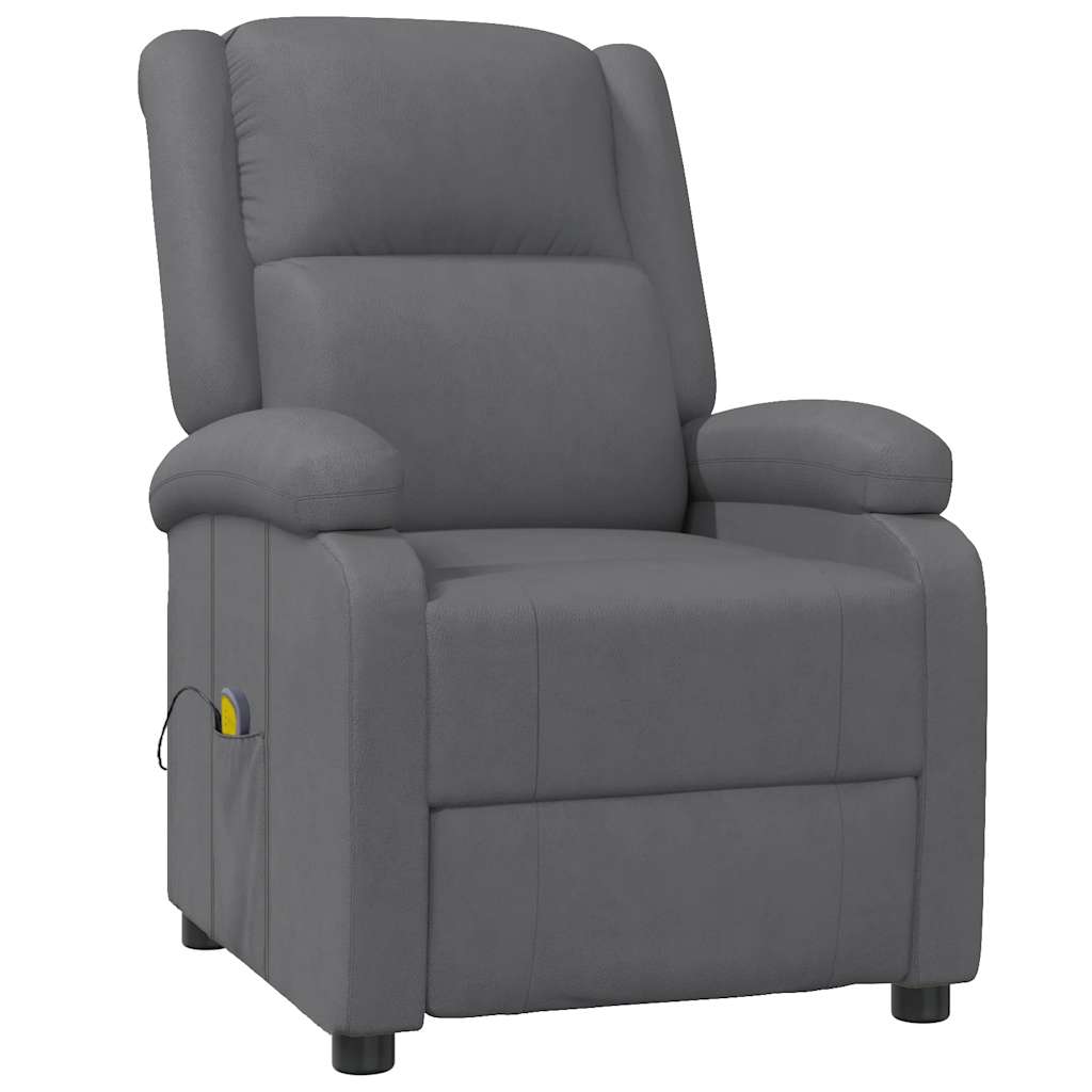vidaXL Massage Chair Grey Faux Leather