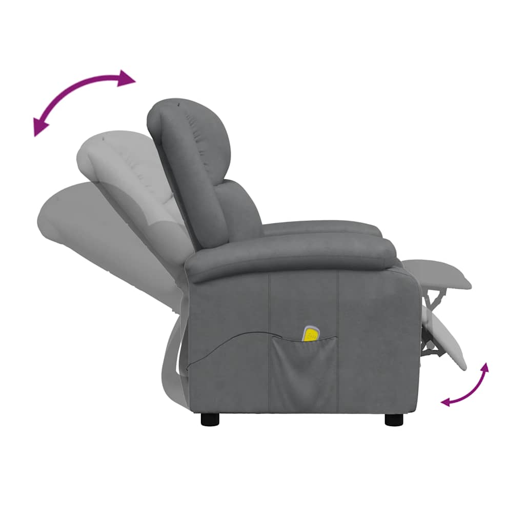 vidaXL Massage Chair Grey Faux Leather