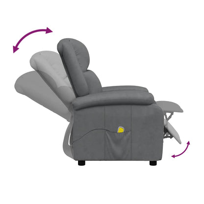 vidaXL Massage Chair Grey Faux Leather