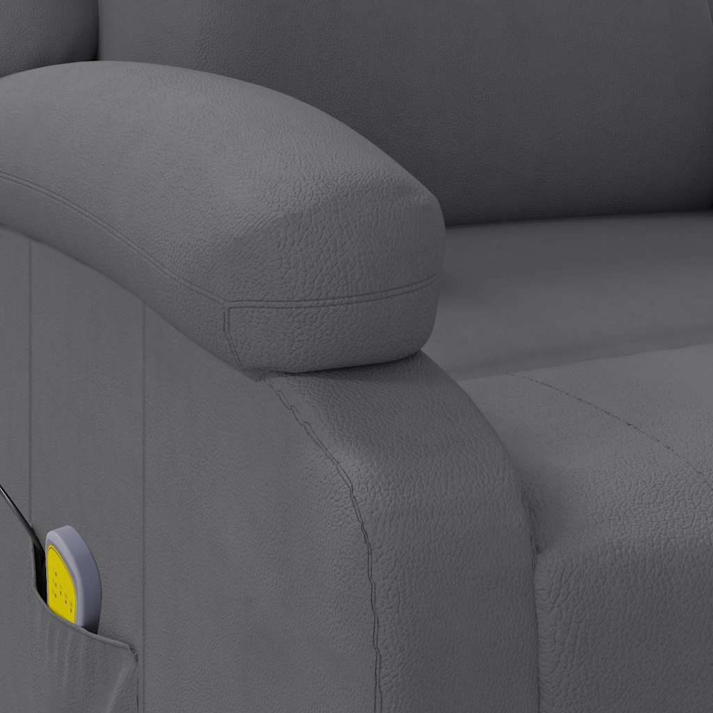 vidaXL Massage Chair Grey Faux Leather