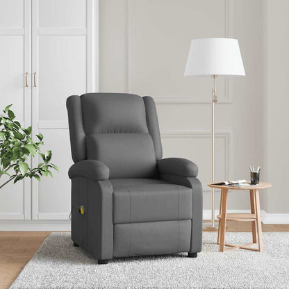 vidaXL Massage Chair Grey Faux Leather