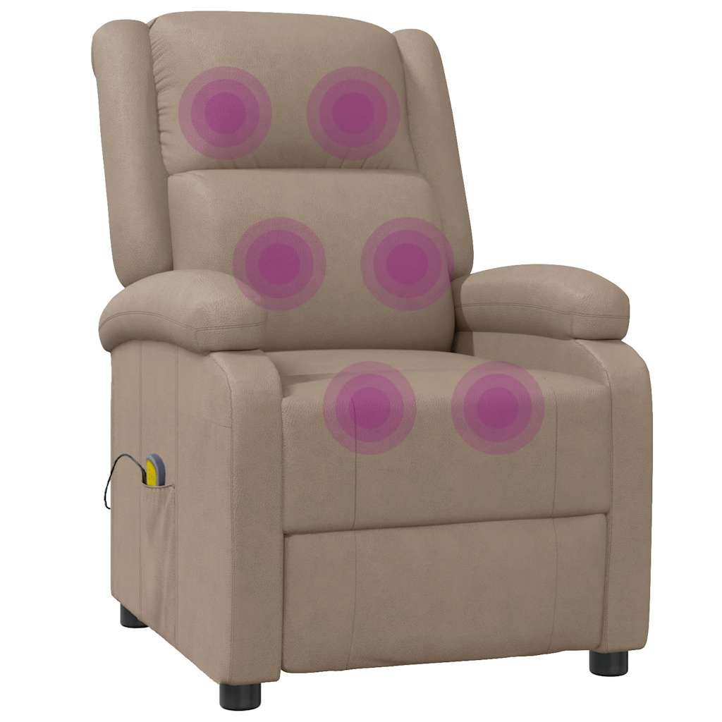 vidaXL Massage Chair Cappuccino Faux Leather