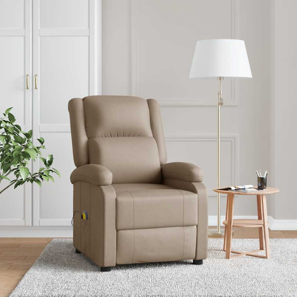 vidaXL Massage Chair Cappuccino Faux Leather
