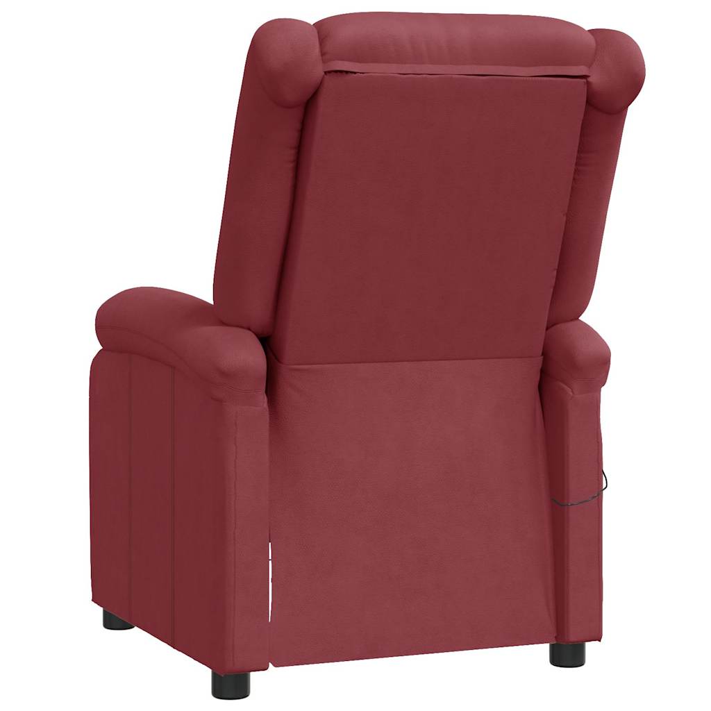 vidaXL Recliner Chair Wine Red Faux Leather
