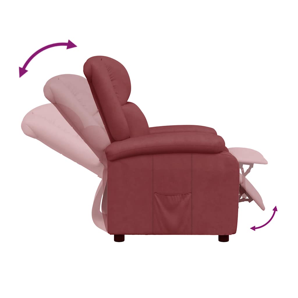 vidaXL Recliner Chair Wine Red Faux Leather