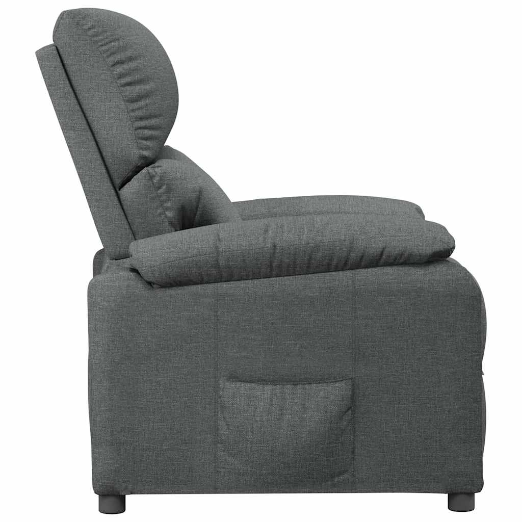 vidaXL Recliner Chair Dark Grey Fabric