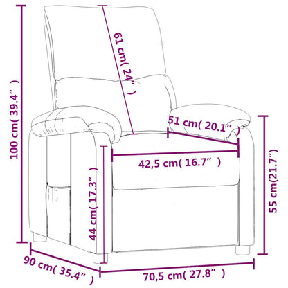 vidaXL Recliner Chair Dark Grey Fabric