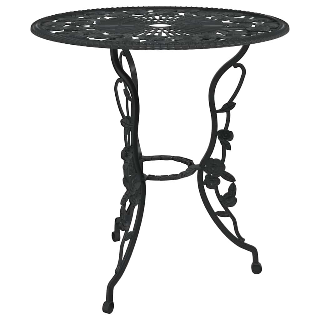 317739 vidaXL 3 Piece Bistro Set Cast Aluminium Black