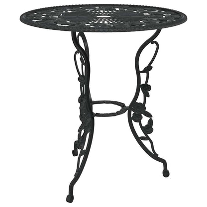 317739 vidaXL 3 Piece Bistro Set Cast Aluminium Black