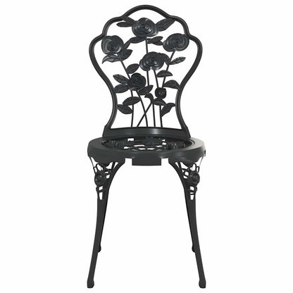 317739 vidaXL 3 Piece Bistro Set Cast Aluminium Black