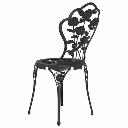 317739 vidaXL 3 Piece Bistro Set Cast Aluminium Black