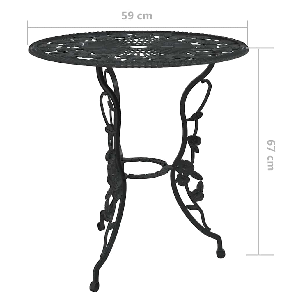 vidaXL Bistro Set | Black | Cast Aluminium, Cast Iron | Medium