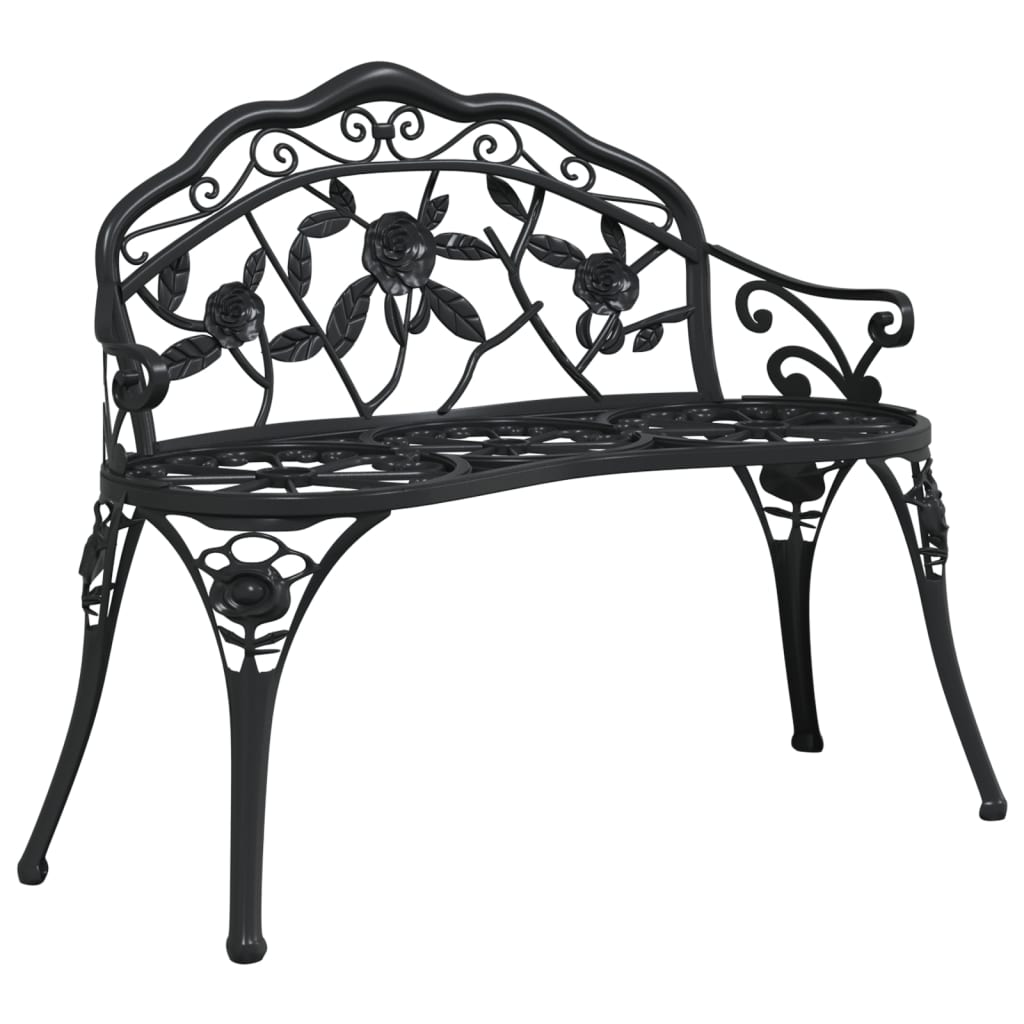vidaXL Garden Bench | Black | Cast Aluminium, Cast Iron | Medium